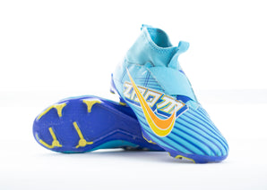 Nike Jr. Mercurial Zoom Superfly 9 Academy KM FG/MG, Baltic Blue/White