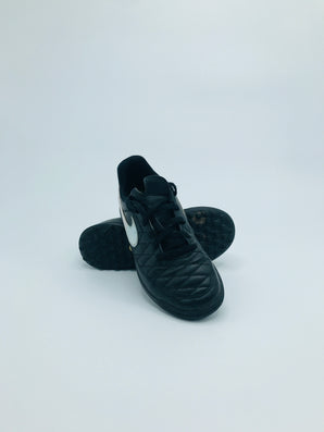 Nike Nike Tiempo (Turf) - Black with Metallic Silver Swoosh