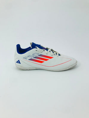 Adidas F50 Indoor (Futsal Trainer) - White / Royal Blue / Solar Red